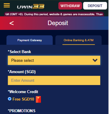 Uwin33 Online bank transfer