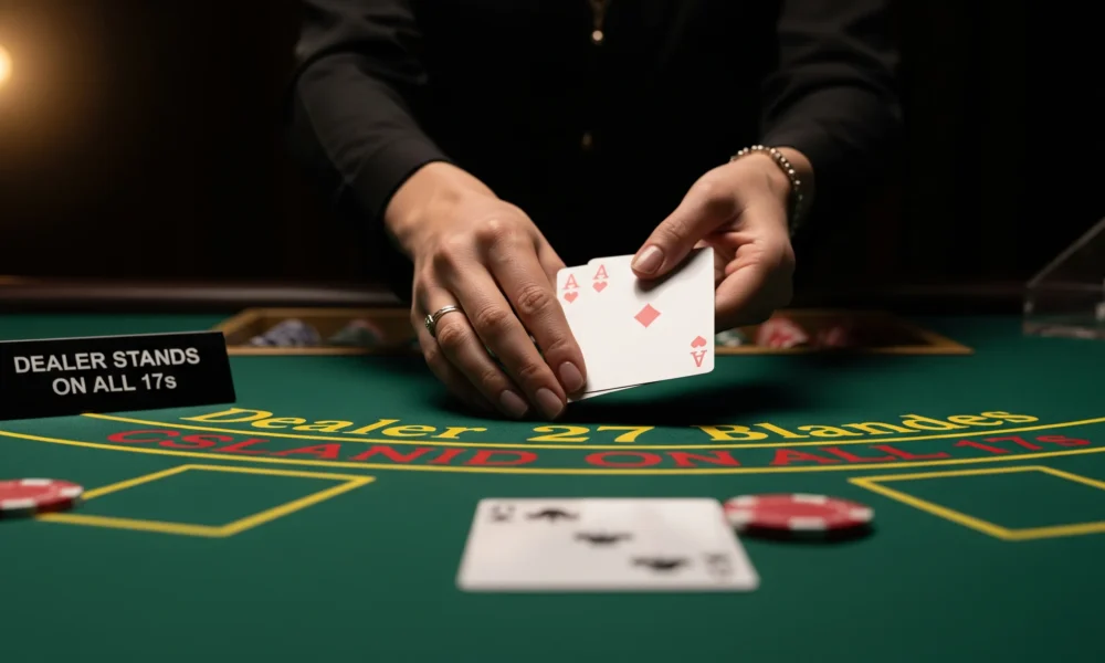 Learn which blackjack rules help or hurt your odds. Compare 3:2 vs 6:5 payouts, H17 vs S17 dealer rules, and find tables with the lowest house edge.
