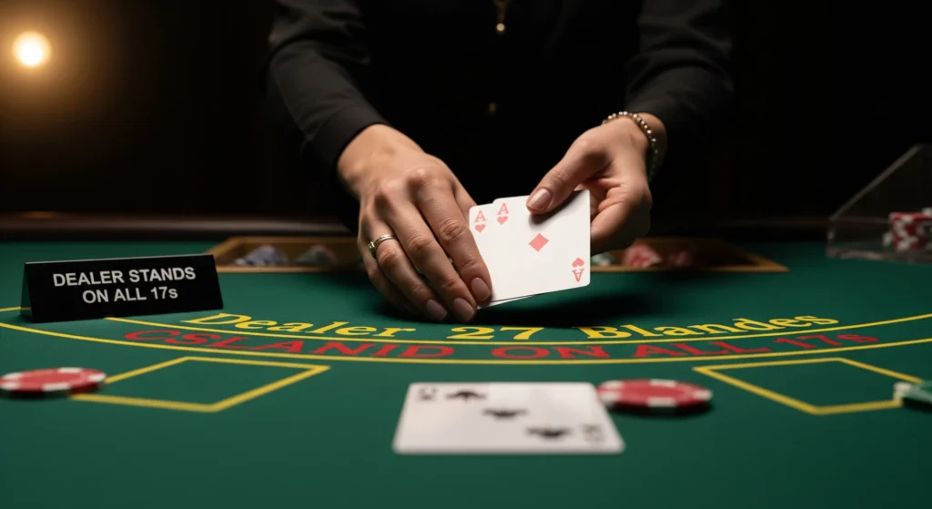 Learn which blackjack rules help or hurt your odds. Compare 3:2 vs 6:5 payouts, H17 vs S17 dealer rules, and find tables with the lowest house edge.