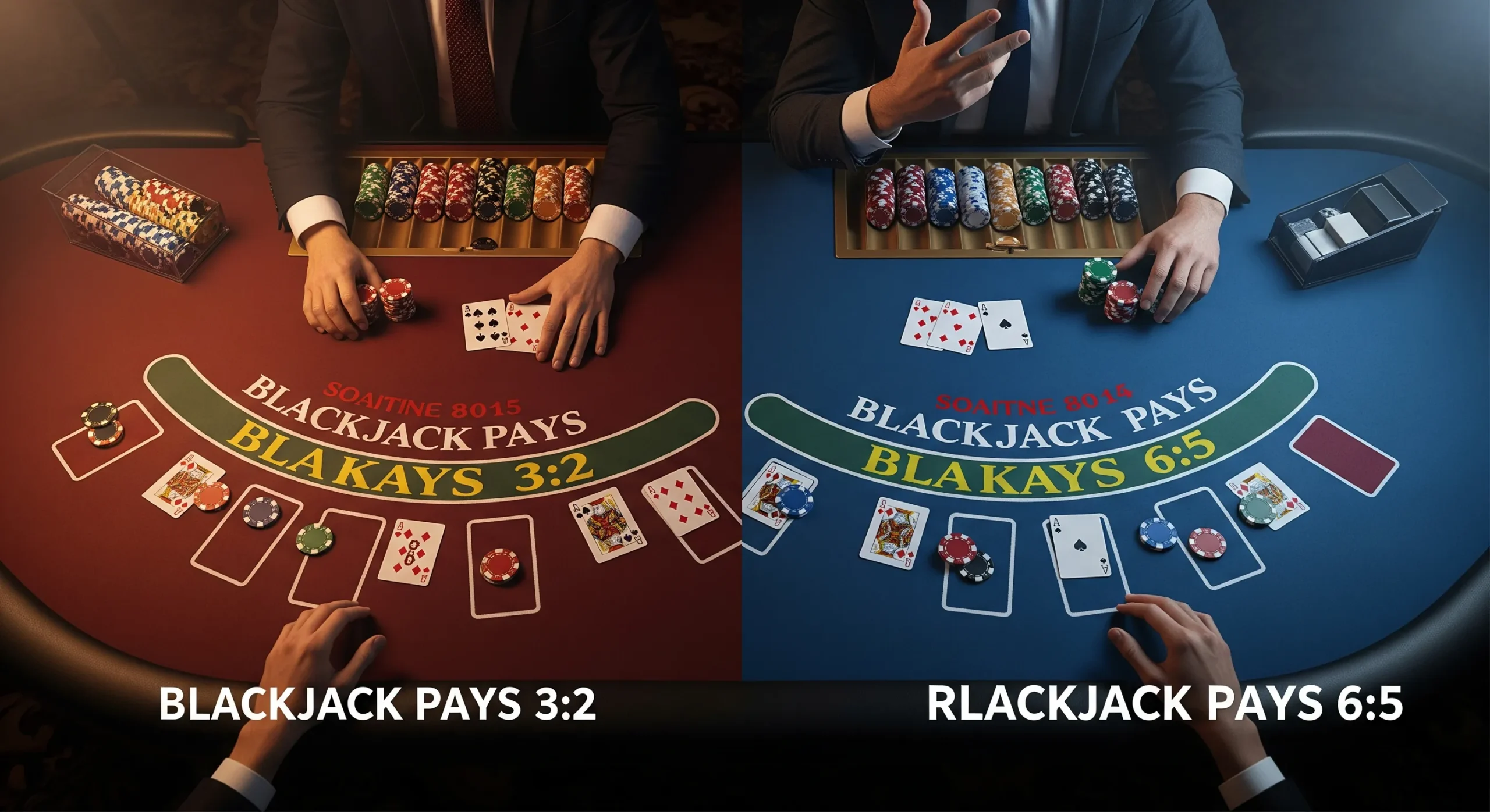 Best & Worst Blackjack Rules (3:2 vs 6:5, H17 vs S17) — game screenshot 2