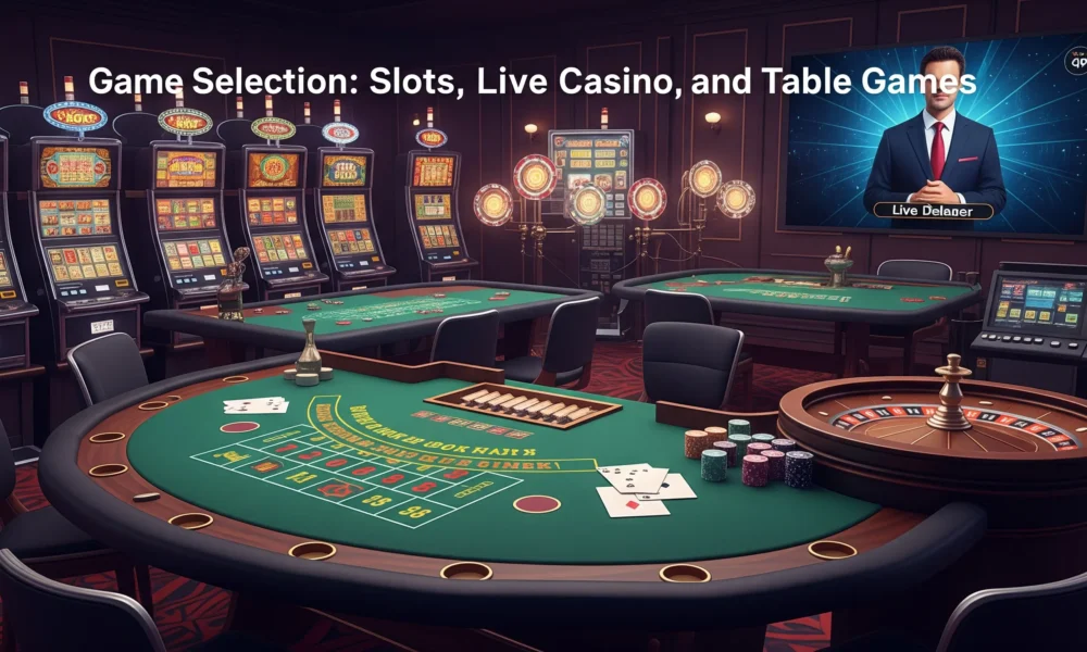 Game Selection: Slots, Live Casino, and Table Games