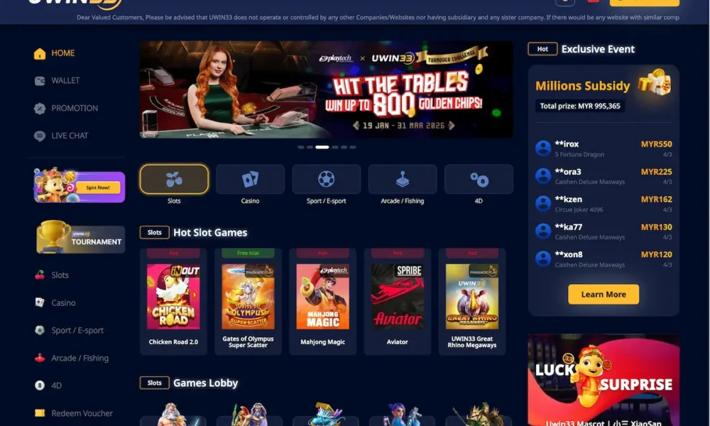 UWIN33 Slots Games with Special Slots Tournaments