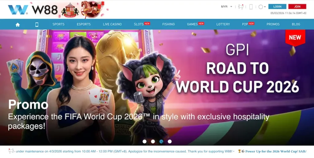 W88 Online Casino Homepage