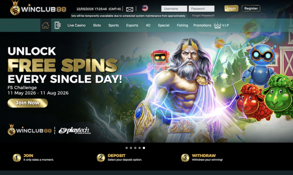 WinClub88 Online Casino Homepage