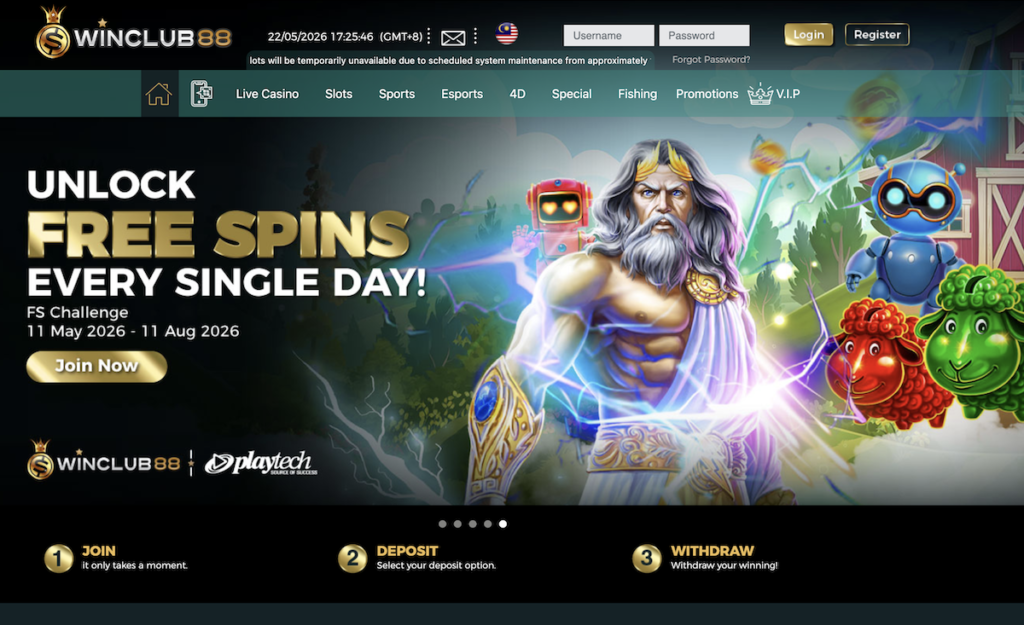 WinClub88 Online Casino Homepage