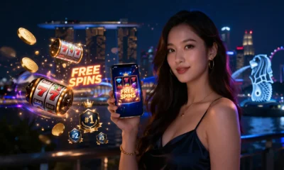 Neon casino excitement with skyline glow