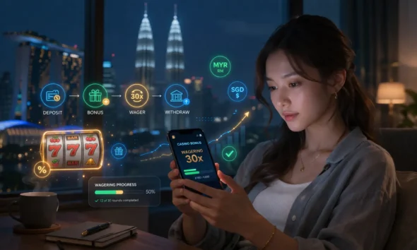 Wagering progress in a futuristic casino 1