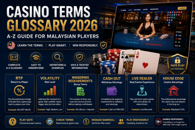 Casino Terms Glossary 2026 — A-Z Guide for Malaysian Players