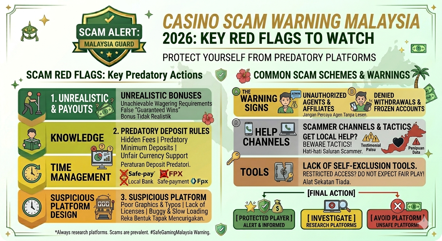 Casino Scam Warning Malaysia — Red Flags to Watch 2026