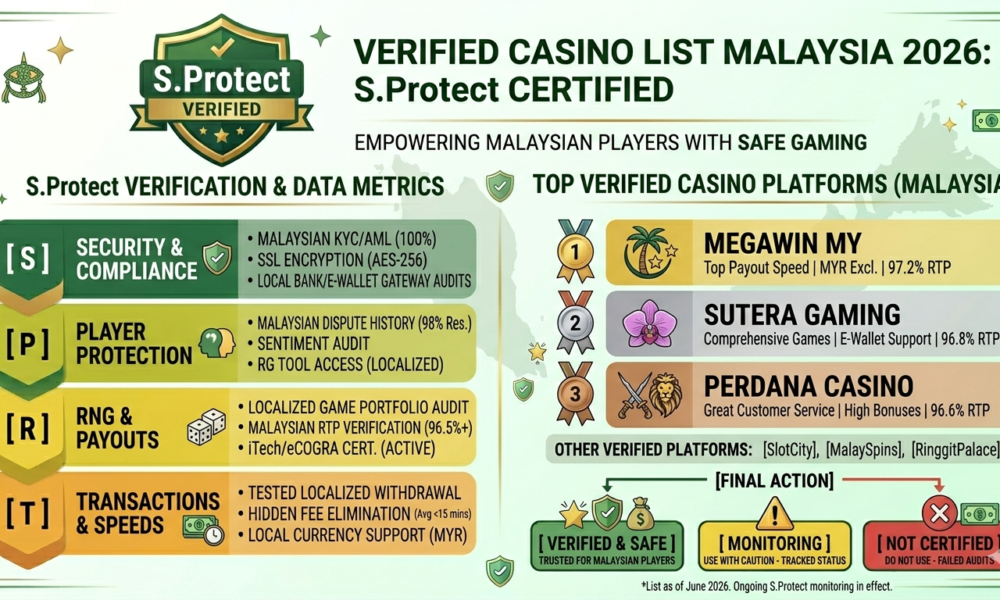 Verified Casino List Malaysia 2026 — S.Protect Certified