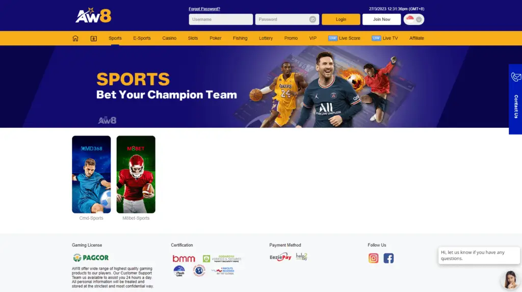 AW8-Online Sports Betting