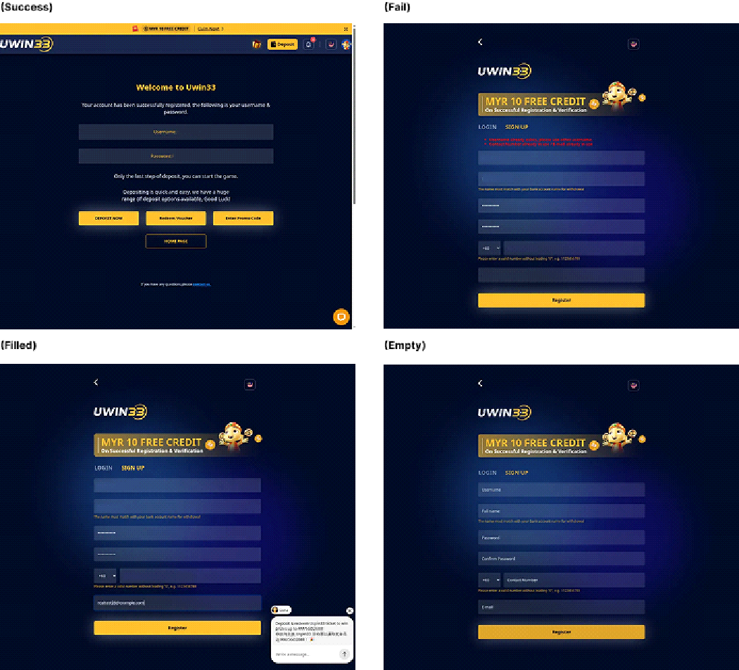 Uwin33 Registration Experience
